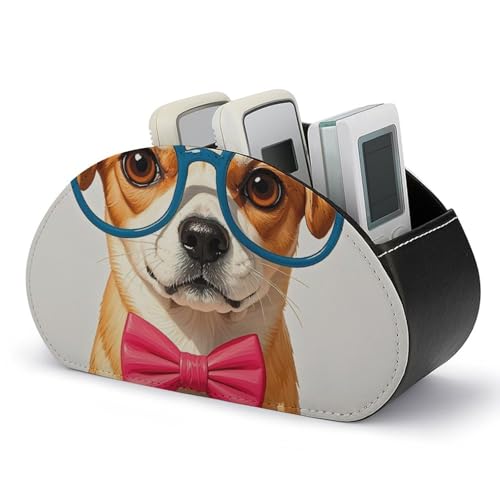 Weiche Fliege für Haustierhunde, übergroßer Brillenfernbedienungshalter, Aufbewahrungsbox für TV-Fernbedienungen, Schreibtisch-Organizer aus Leder, Stifthalter aus PU, Schreibwaren-Organizer für Wo von HLBSDM