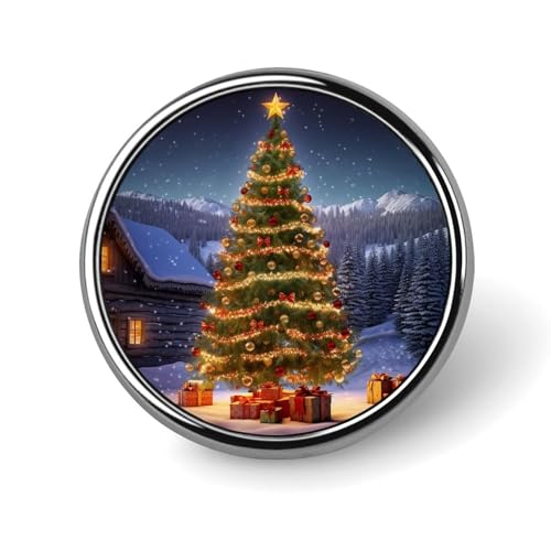 Weihnachtsbaum-Abzeichen, rund, für Männer und Frauen, langlebig, stilvoll, Anstecknadeln, leichte Metallabzeichen für Hemden, Jacken, Hüte von HLBSDM