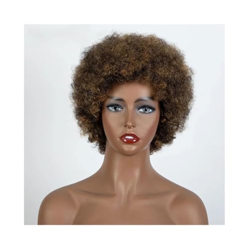 Perücken Weiche Perücke for Frauen, Afro-Perücke mit lockigem Haar und Pony, Echthaar, lockig, for den täglichen Gebrauch auf Partys Für die tägliche Party.(Highlight Wig) von HLHLOP777