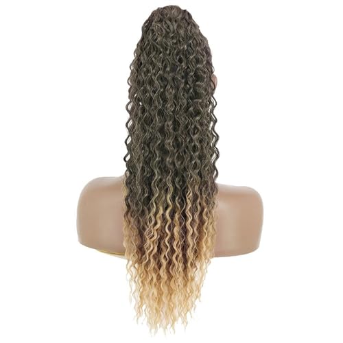 Pferdeschwanz Haarverlängerung Langwelliger lockiger Pferdeschwanz mit Kordelzug, 66 cm, synthetische Clip-in-Pferdeschwanz-Extensions for schwarze Frauen, Afro-Locken-Pferdeschwanz mit Kordelzug, fal von HLHLOP777