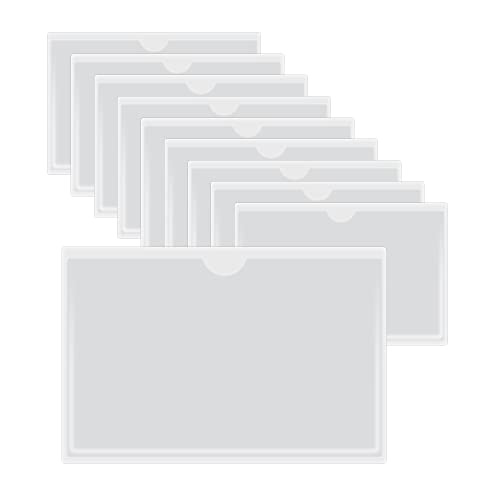 HLIWS Selbstklebend Visitenkarten Taschen-10 Stück Etikettenhalter Selbstklebend,Transparent Scheckkartenhülle,zum Schutz Ihrer Karten oder Fotos(Innengröße:Innenmaße:9 * 14cm) von HLIWS