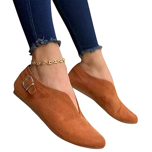 HLIYY Damen Pointed-Toe Flache Elegante Flache Ballerina lässige Freizeitschuhe Slip on SchlupfSchuhe Bequeme Segelschuhe lässige Bootsschuhe Atmungsaktiv Halbschuhe für Frauen, Braun, 41 EU HLIYY Damen Pointed-Toe Flache Elegante Flache Ballerina lässige Freizeitschuhe Slip on SchlupfSchuhe Bequeme Segelschuhe lässige Bootsschuhe Atmungsaktiv Halbschuhe für Frauen, Braun, 41 EU von HLIYY