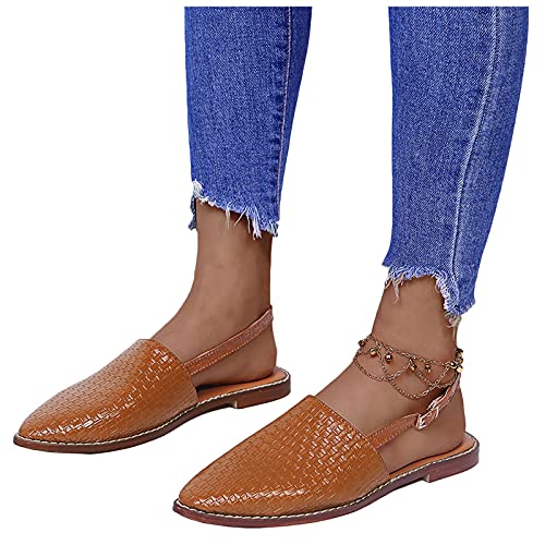HLIYY Damen Slip On Slingback Pumps Pointed-Toe Flache Schuhe Lässige Freizeitschuhe Geschlossene Flache Ballerinas Elegante Leichte Klassische Bootsschuhe Low Top Slippers für Frauen, Braun, 38 EU HLIYY Damen Slip On Slingback Pumps Pointed-Toe Flache Schuhe Lässige Freizeitschuhe Geschlossene Flache Ballerinas Elegante Leichte Klassische Bootsschuhe Low Top Slippers für Frauen, Braun, 38 EU von HLIYY