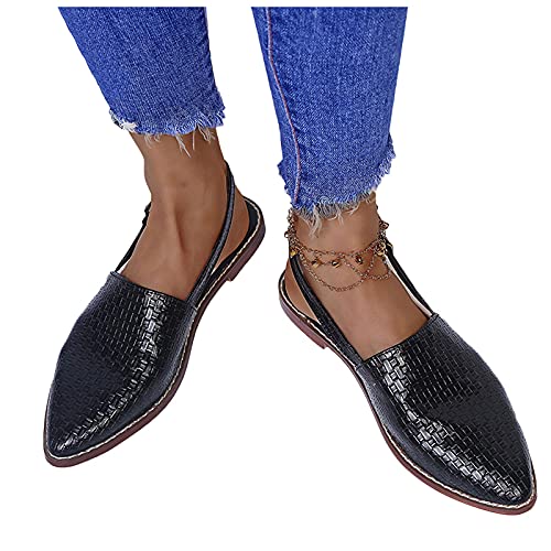 HLIYY Damen Slip On Slingback Pumps Pointed-Toe Flache Schuhe Lässige Freizeitschuhe Geschlossene Flache Ballerinas Elegante Leichte Klassische Bootsschuhe Low Top Slippers für Frauen, Schwarz, 42 EU HLIYY Damen Slip On Slingback Pumps Pointed-Toe Flache Schuhe Lässige Freizeitschuhe Geschlossene Flache Ballerinas Elegante Leichte Klassische Bootsschuhe Low Top Slippers für Frauen, Schwarz, 42 EU von HLIYY