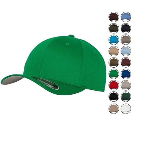 Flexfit Caps Wooly Combed Cap Delta Tartan Glen Unisex Cap Baseball XXS-XXL Basecap Mütze, XXL, 1x Pepper Green & 1x HL-Kauf Notizblock von HLKauf