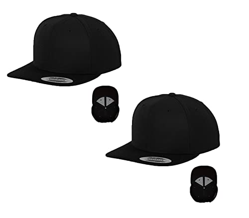 2er Flexfit Snapback Unisex Classic Cap 2-Tone Cap | viele Farbsets | Einheitsgröße | + GRATIS HLKauf Block (Farbe: 2X Black/Black & 1x HLKauf Block) von HLKauf