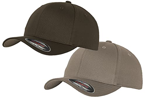 2er Flexfit Unisex Wooly Combed Cap Baseball Caps graue Unterseite S M L XL XXL Basecap Mütze, L/XL, 1x Dark Grey + 1x Grau + 1x HL-Kauf Notizblock von HLKauf