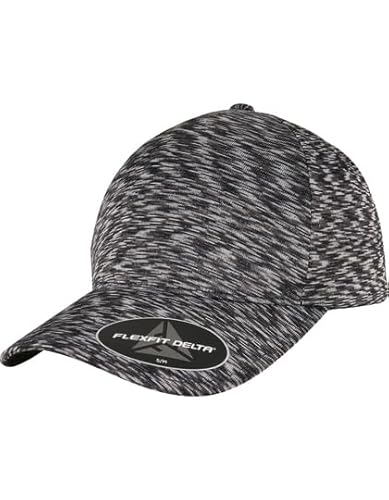 Flexfit Caps Wooly Combed Cap Delta Tartan Glen Unisex Cap Baseball XXS-XXL Basecap Mütze, S-M, 1x Delta Uni Melange Black & 1x HL-Kauf Notizblock von HLKauf