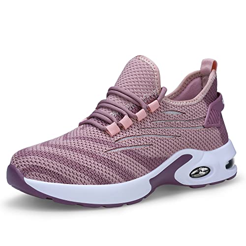 HLPGZL Sicherheitsschuhe Damen S3 Leicht Arbeitsschuhe Stahlkappen Luftkissen Schutzschuhe Atmungsaktiv Arbeitsschutzschuhe Sportlich, 38 EU , Pink von HLPGZL