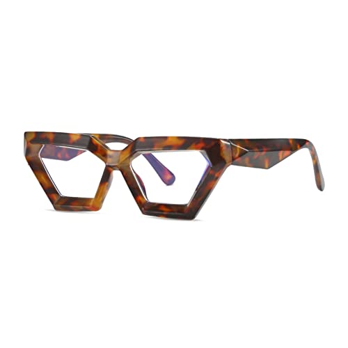 Dekorative Brille Vintage Polygon Y2K Hip Hop Dicke Sonnenbrille(Leopard) von HLVDLSNI