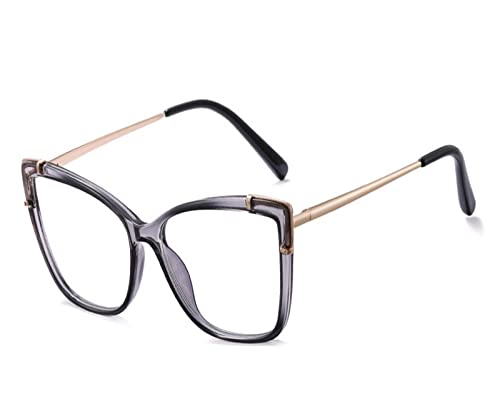 HLVDLSNI Anti-Blaulicht-Brillenrahmen Transparenter Computer-Brillenrahmen for Frauen Mode optische Brille(Gray) von HLVDLSNI
