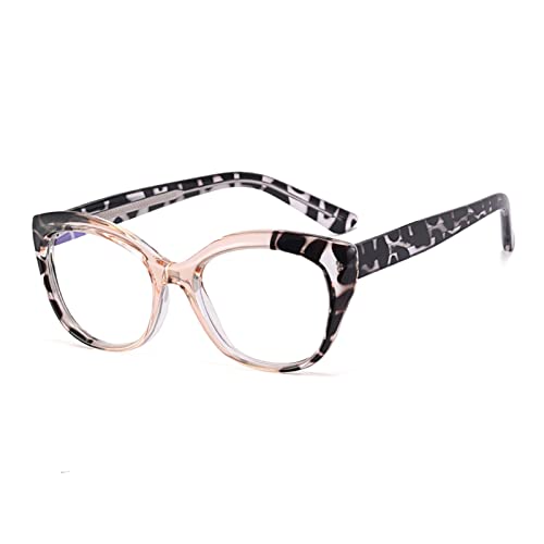 HLVDLSNI Anti-Blaulicht-Computerbrille Damenmode transparente optische Brille Transparenter Linsenrahmen(Leopard Clear) von HLVDLSNI