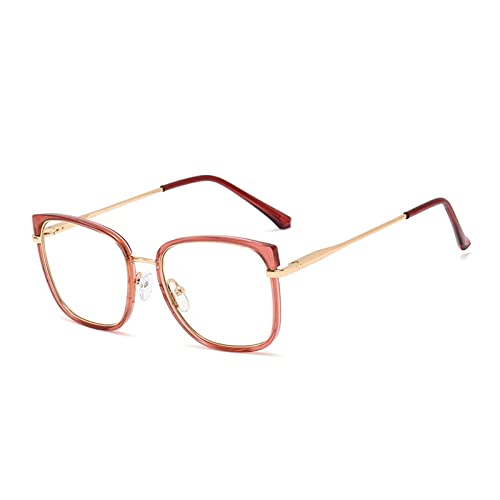 HLVDLSNI Anti-Blaulicht-Computerbrille for Frauen, modisch, klar, quadratisch, for Frauen, Vintage, dekorative Brille, rot(Purple) von HLVDLSNI