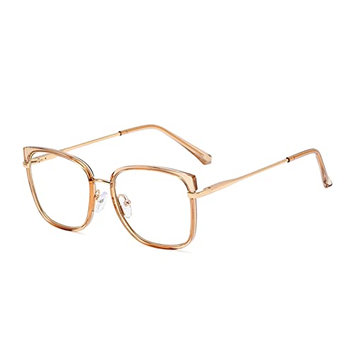 HLVDLSNI Anti-Blaulicht-Computerbrille for Frauen, modisch, klar, quadratisch, for Frauen, Vintage, dekorative Brille, rot(Tea) von HLVDLSNI