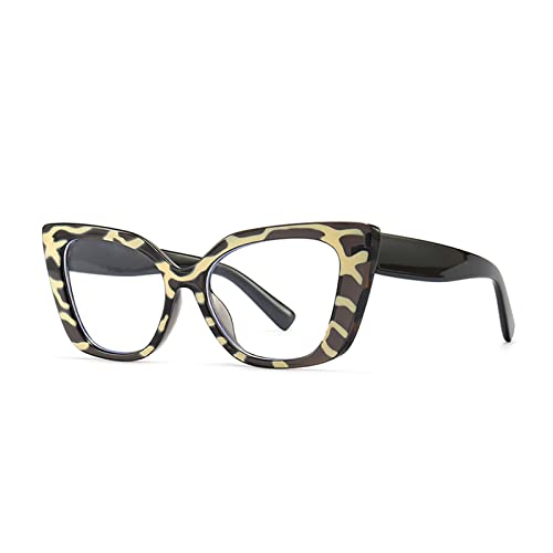 HLVDLSNI Blue Light Blocking Brille Damenmode Personalisierter Designer Übergroße Dekorative Brillenfassungen for Frau Vintage(Flower) von HLVDLSNI
