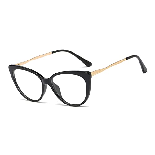 HLVDLSNI Brille Transparent Anti Blaulicht Optisches Brillengestell Große TR90 Mode Computerbrille(BLACK) von HLVDLSNI