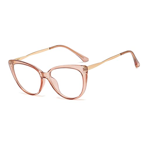 HLVDLSNI Brille Transparent Anti Blaulicht Optisches Brillengestell Große TR90 Mode Computerbrille(Tea) von HLVDLSNI