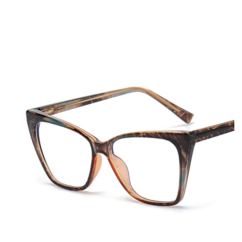 HLVDLSNI Damen Cat Eyes Frame Fashion Extra große transparente Computer Damen(Flower) von HLVDLSNI