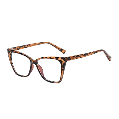 HLVDLSNI Damen Cat Eyes Frame Fashion Extra große transparente Computer Damen(Leopard) von HLVDLSNI