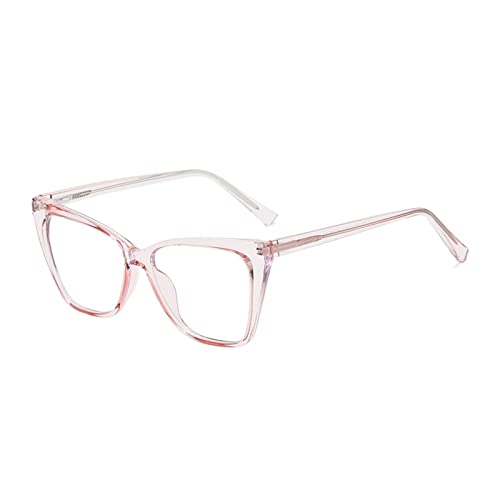 HLVDLSNI Damen Cat Eyes Frame Fashion Extra große transparente Computer Damen(Pink) von HLVDLSNI
