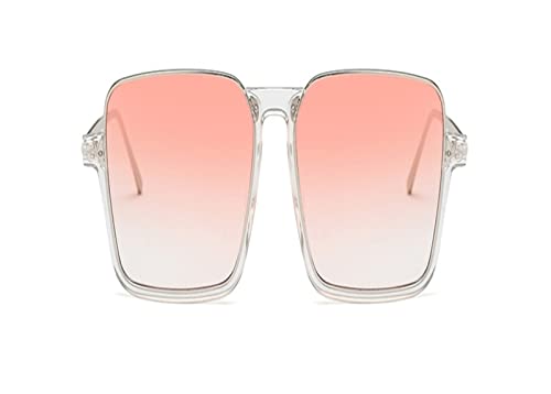 HLVDLSNI Frauen übergroße quadratische Brille Vintage Metall Halbrahmen transparenter optischer Rahmen Brillen Brillengestelle(Pink) von HLVDLSNI