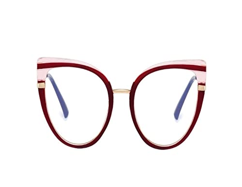 HLVDLSNI Klare Brillenfassungen Brille Frauen Mode Sexy Luxusmarke Brille Frau Mode Computer Eyewear Classic(Red) von HLVDLSNI