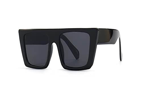 HLVDLSNI Moderne Popularität Rechteck Sonnenbrille Männer Retro Trendy Kleine Rahmen Marke Designer Weibliche Sonnenbrille Quadratische Brille(Black) von HLVDLSNI