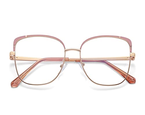 HLVDLSNI Neues Design Quadratisches Brillengestell Frauen Modemarke Anti-Blaulicht Brillen for Frauen Vintage Rosa Computer Brillengestell(Purple) von HLVDLSNI