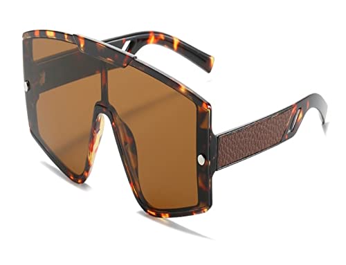 HLVDLSNI Oversized-Sonnenbrille for die trendige Retro-Brille for Damen(Leopard) von HLVDLSNI