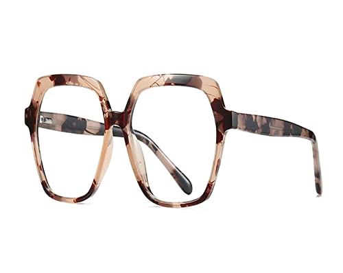 HLVDLSNI Quadratisches übergroßes Brillengestell for Damen, neueste Trendbrille(Flower) von HLVDLSNI