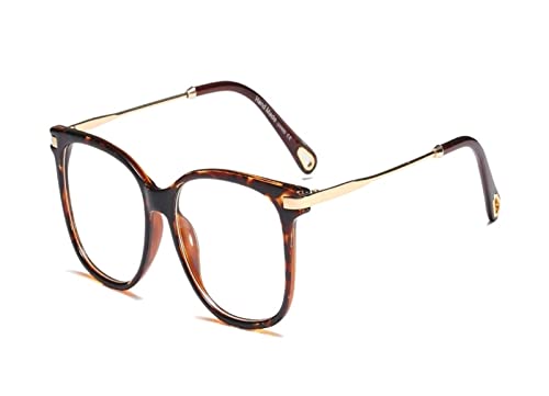 HLVDLSNI Sexy rotes Brillengestell, quadratisch, klare Linse, weiblich, Brille, transparent, Computer-Brille, Rahmen for Frauen(Leopard) von HLVDLSNI