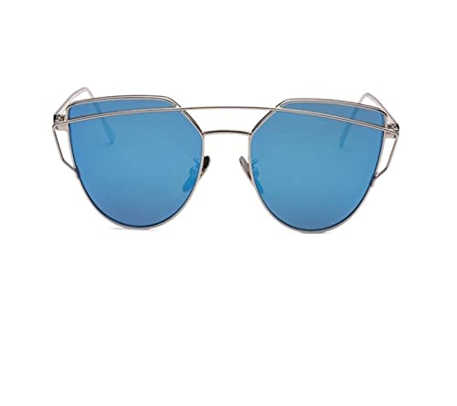 HLVDLSNI Sonnenbrille Metall Reflektierende flache Linsen Tourismus Sonnenbrille Multi Color Style(C8) von HLVDLSNI