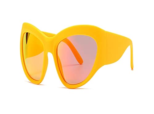 HLVDLSNI Sonnenbrillen Damen Vintage Shadow Fashion Big Frame Surrounds Y2K Sonnenbrillen Fashion Sports(Orange) von HLVDLSNI
