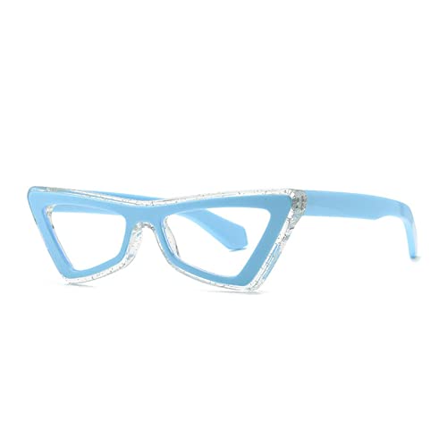 HLVDLSNI TR90 Anti Blaulicht Computerbrille Damenmode Streifen Transparente Linsen Brille Optische Brille(Blue) von HLVDLSNI