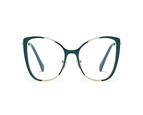 HLVDLSNI Transparente Brille for Frauen, Brillenmodemarkendesigner, Brillengestell for Frauen(Green Clear) von HLVDLSNI