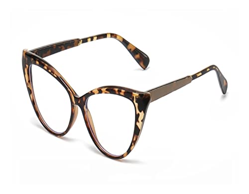 HLVDLSNI Transparente Brillengestelle Mode Kleine Optische Linsen Eyewear for Weibliche Computer Eyewear(Leopard) von HLVDLSNI