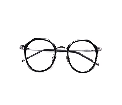 HLVDLSNI Transparente optische Brillengestell Modebrille for Frauen(Silver Black) von HLVDLSNI