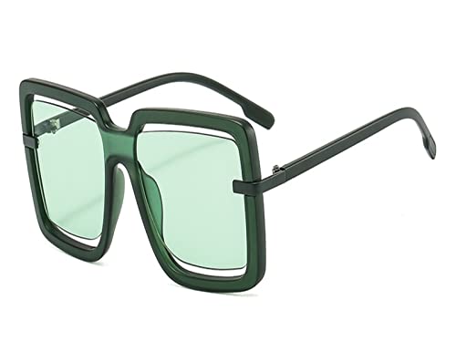 HLVDLSNI Transparenter Sommersonnenschirm, übergroße quadratische Sonnenbrille, geeignet for großen Retro-Sonnenschirm for Damen(Green) von HLVDLSNI