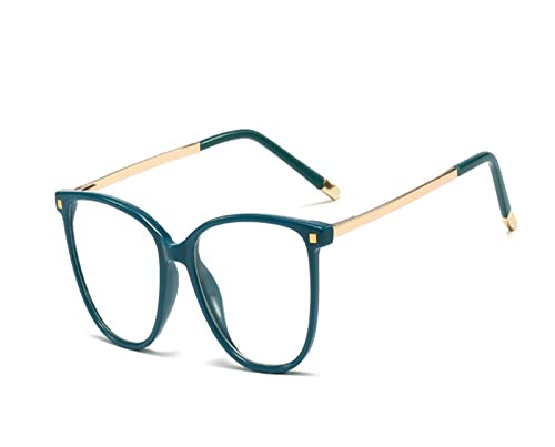 HLVDLSNI Vintage Mode quadratische Brille Frauen Markendesigner klare Linse Große optische Brillenfassung Brillenfassungen for Damen(Green) von HLVDLSNI