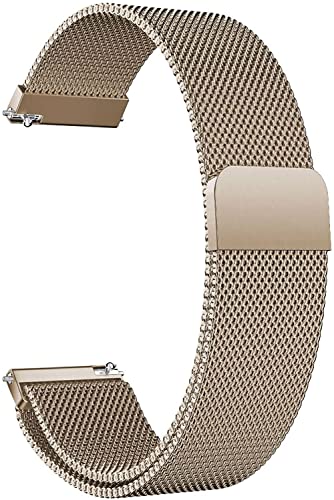 18mm Uhrenarmband, Ersatzband Smart Watch Armband mit Edelstahl Mesh Uhrenarmband Metall Ersatz Armband Magnetverschluss Smartwatch Schnellverschluss Watch Uhren Ersatzband Für Damen Herren von HLXJR