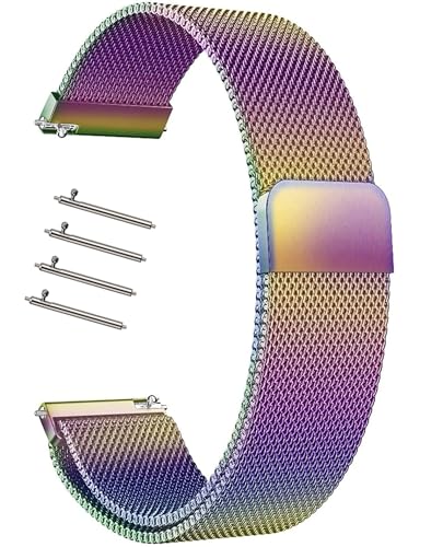 Edelstahl-Mesh Uhrenarmband Armband [14-24mm] für Smartwatches | Magnetverschluss & Werkzeugfreie Anpassung | Premium Metallgitter-Design | Wasserdicht & Atmungsaktiv | Unisex Business/Sport/Outdoor von HLXJR