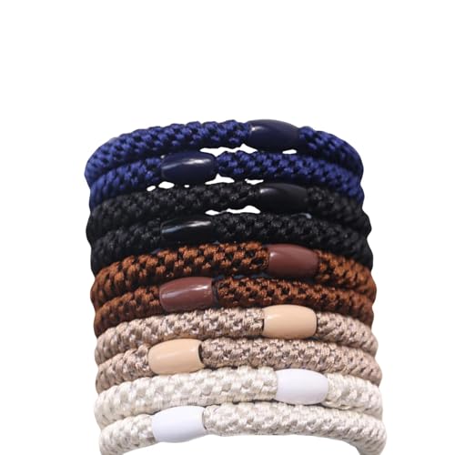 10 Stück elastische Haargummis für Damen in verschiedenen Farben, weiche Pferdeschwanzhalter, stilvolle, Haargummis für Frauen und Mädchen mit dünnem, dickem, mittlerem und langem Haar (style 6,10) von HLYLDL