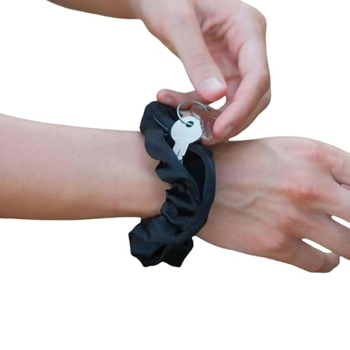 3 Stück Samt-Haargummis für Mädchen und Frauen – Original-Haargummi mit versteckter Tasche und Reißverschlussfach zur Aufbewahrung von Accessoires und kleinen Gegenständen (colour 1,3) von HLYLDL