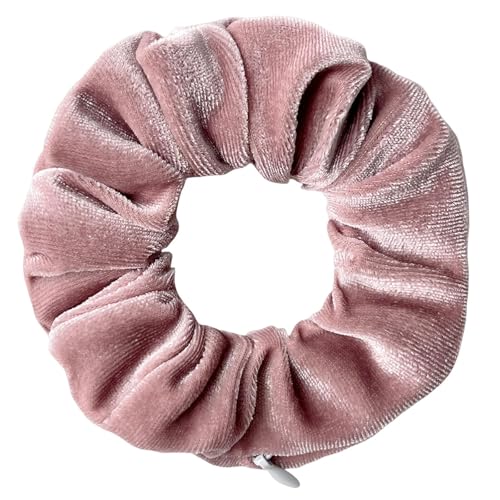 3 Stück Samt-Haargummis für Mädchen und Frauen – Original-Haargummi mit versteckter Tasche und Reißverschlussfach zur Aufbewahrung von Accessoires und kleinen Gegenständen (colour 25,3) von HLYLDL