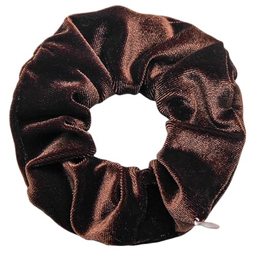 3 Stück Samt-Haargummis für Mädchen und Frauen – Original-Haargummi mit versteckter Tasche und Reißverschlussfach zur Aufbewahrung von Accessoires und kleinen Gegenständen (colour 30,3) von HLYLDL