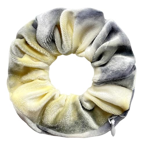 3 Stück Samt-Haargummis für Mädchen und Frauen – Original-Haargummi mit versteckter Tasche und Reißverschlussfach zur Aufbewahrung von Accessoires und kleinen Gegenständen (colour 37,3) von HLYLDL