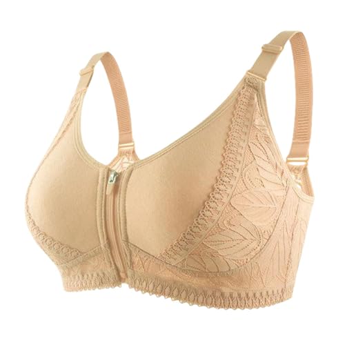 BHS mit Reißverschluss vorne für Frauen Volle Abdeckung nach der Operation Wireless Gather Comfort BH mit verstellbaren Trägern von HLYLDL