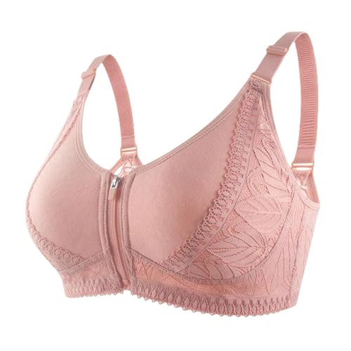 BHS mit Reißverschluss vorne für Frauen Volle Abdeckung nach der Operation Wireless Gather Comfort BH mit verstellbaren Trägern von HLYLDL