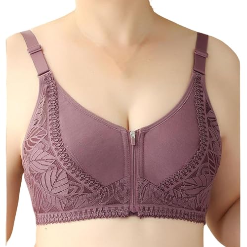 BHS mit Reißverschluss vorne für Frauen Volle Abdeckung nach der Operation Wireless Gather Comfort BH mit verstellbaren Trägern von HLYLDL