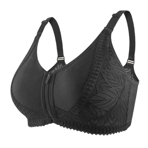 BHS mit Reißverschluss vorne für Frauen Volle Abdeckung nach der Operation Wireless Gather Comfort BH mit verstellbaren Trägern von HLYLDL